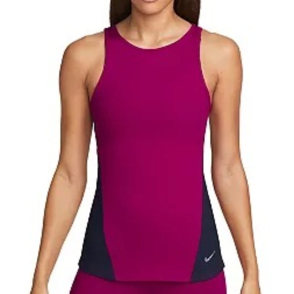 Nike Yoga Dri-FIT Training Tank Top Dynamic Berry Navy Size M